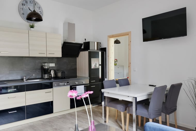 Fully Equipped Kitchen + Dining Table | Cook, Dine & Enjoy Your Stay Comfortably