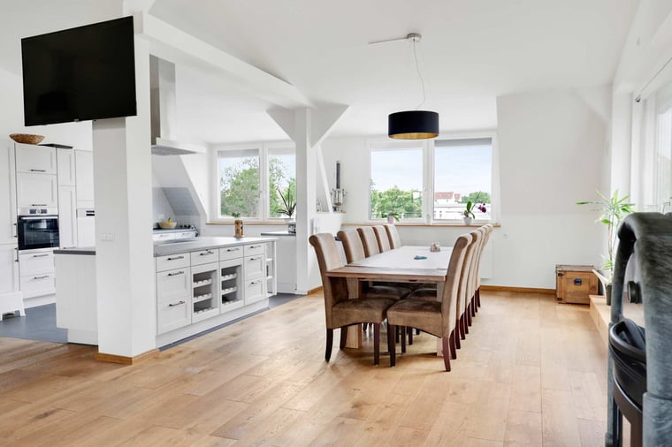 Family-Size Dining Table | Comfortably Seats 10 in Bright Dining Area