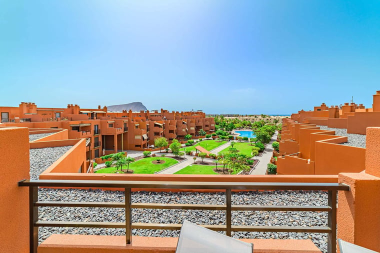 Panoramic Balcony Overlooking Pool, Gardens & Sea — Your Morning Coffee with a View