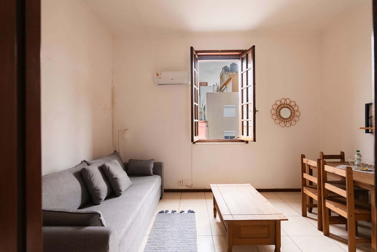 Living Room with Street Window