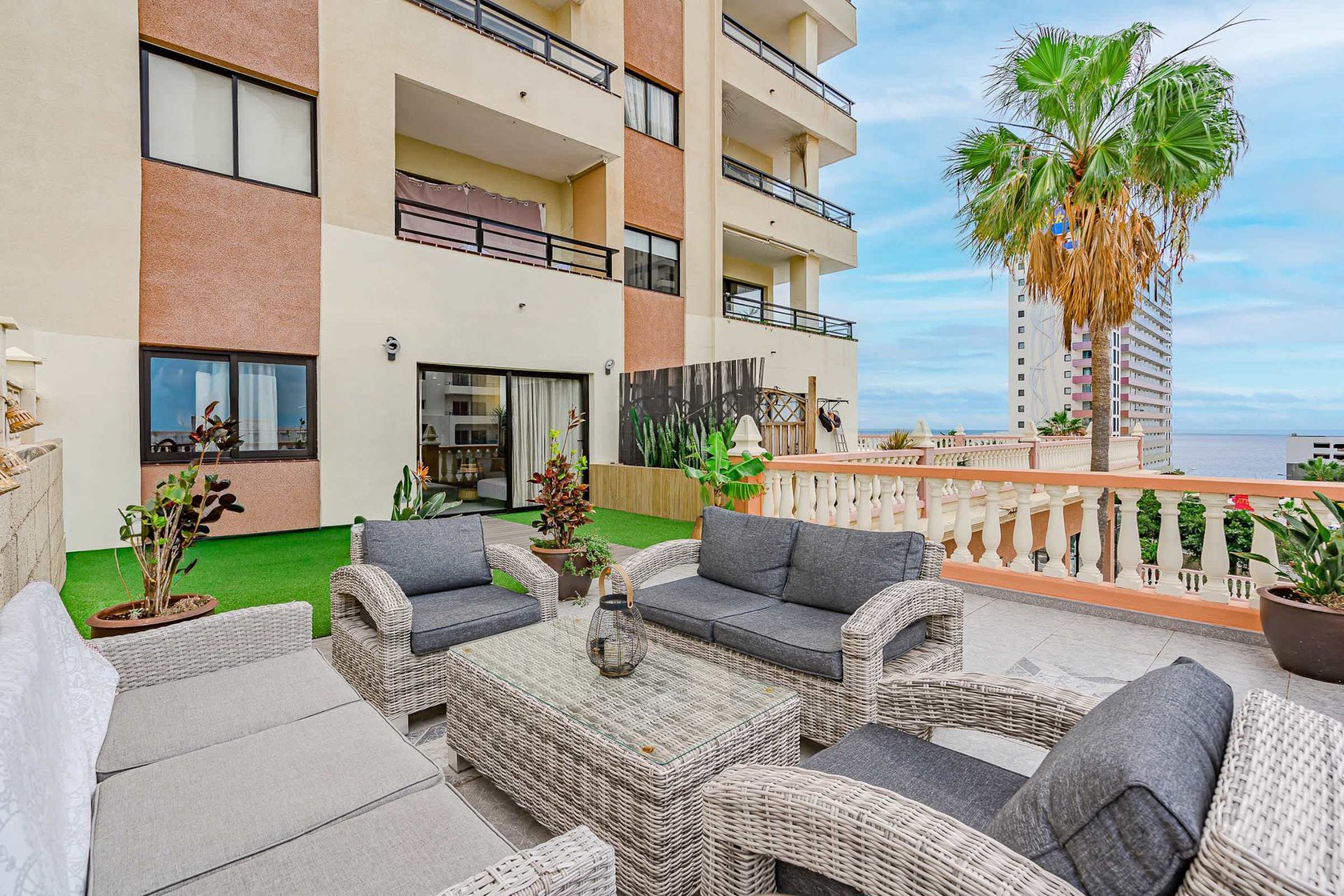 Huge Terrace with Dining & Sitting Areas, Ocean & Mountain Views