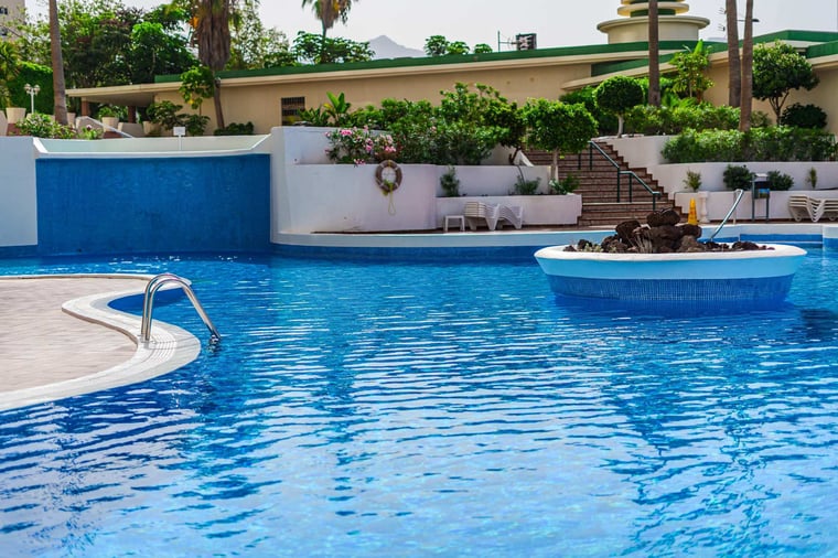Resort-Style Swimming Pool with Sun Loungers