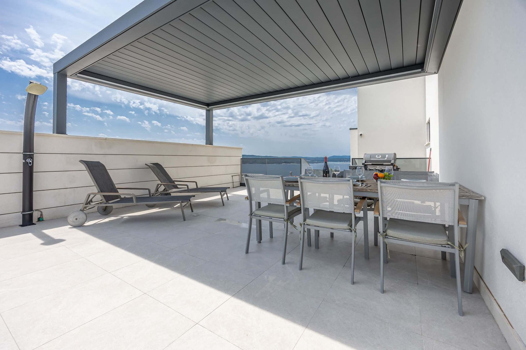 Pool Terrace with Alfresco Dining & Sun Loungers