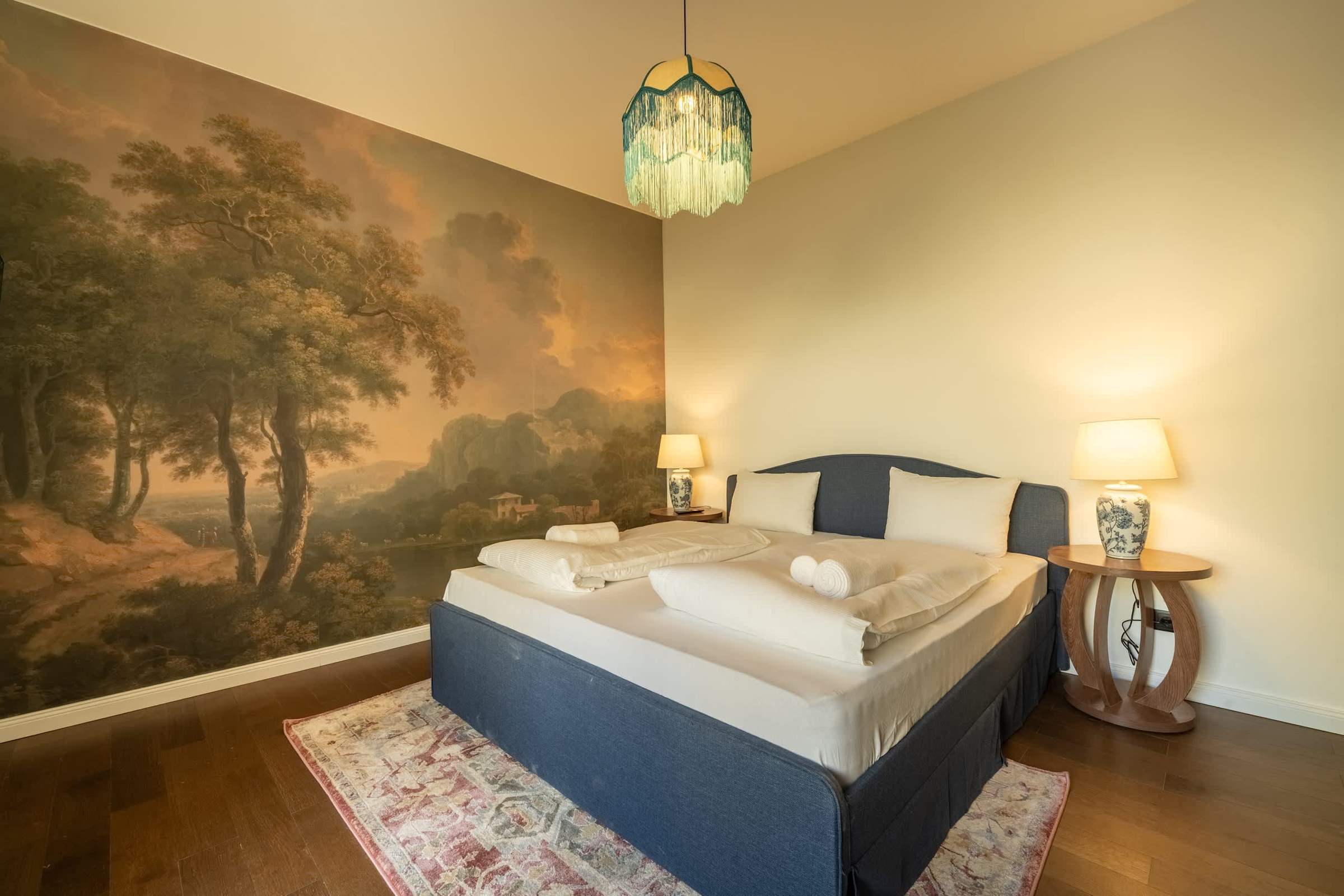 Bedroom 2 with landscape mural