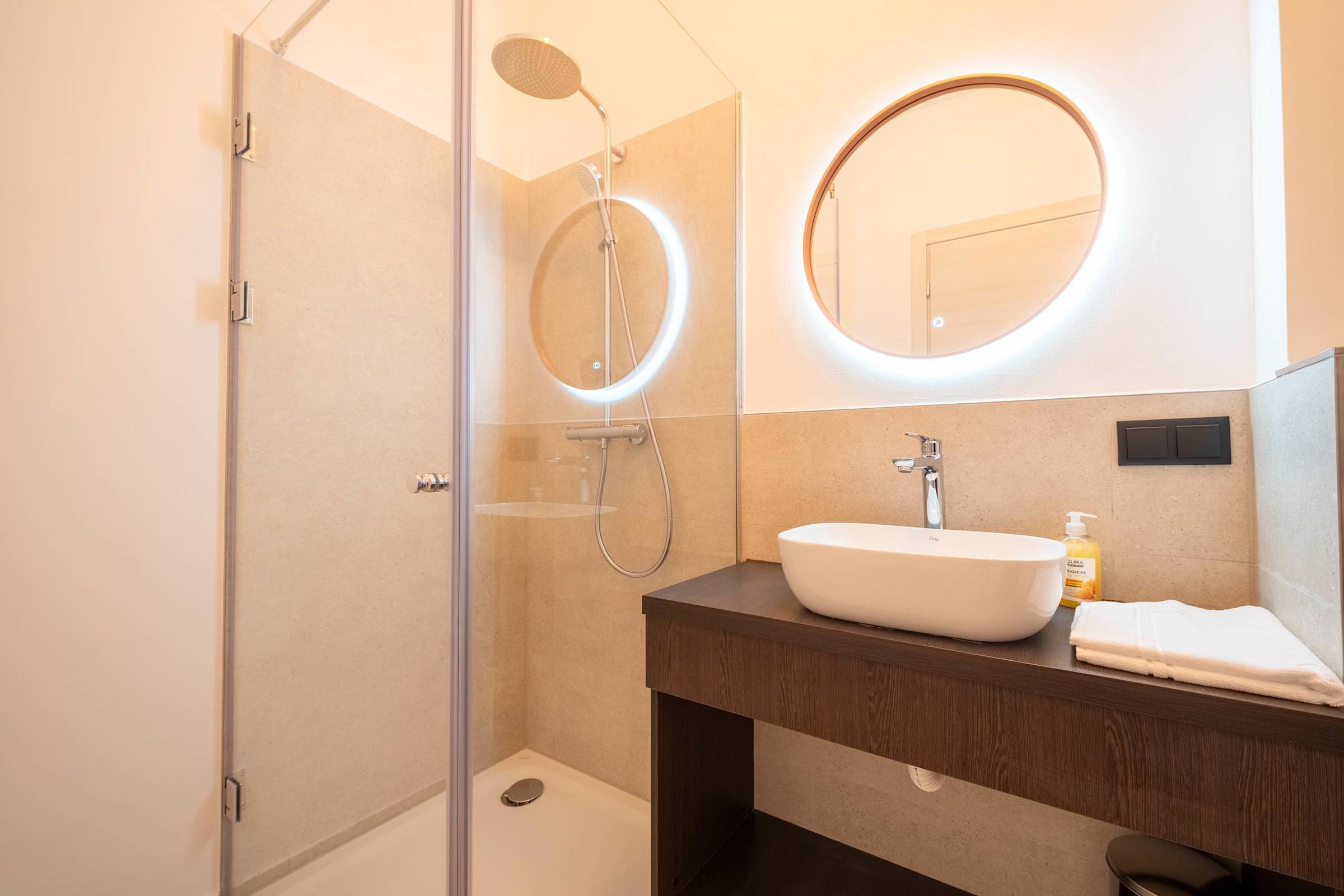 Bathroom 1 with walk-in shower